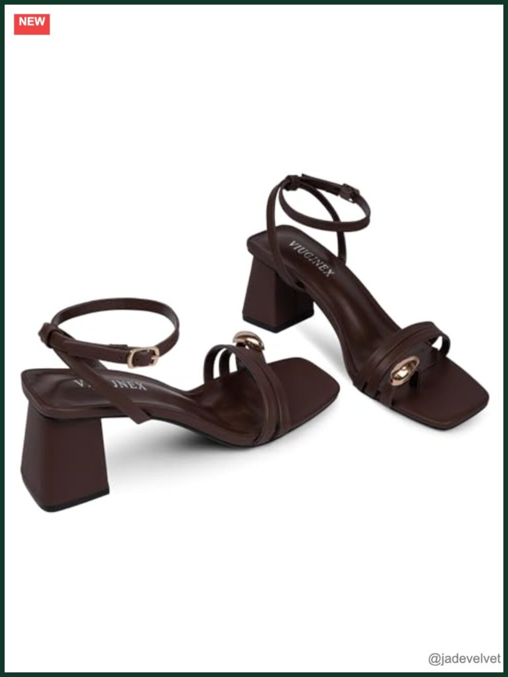 Square Open Toe 2.75-in Block Chunky Heels Strappy Sandals Ankle Strap Thong - Picture 3 of 6